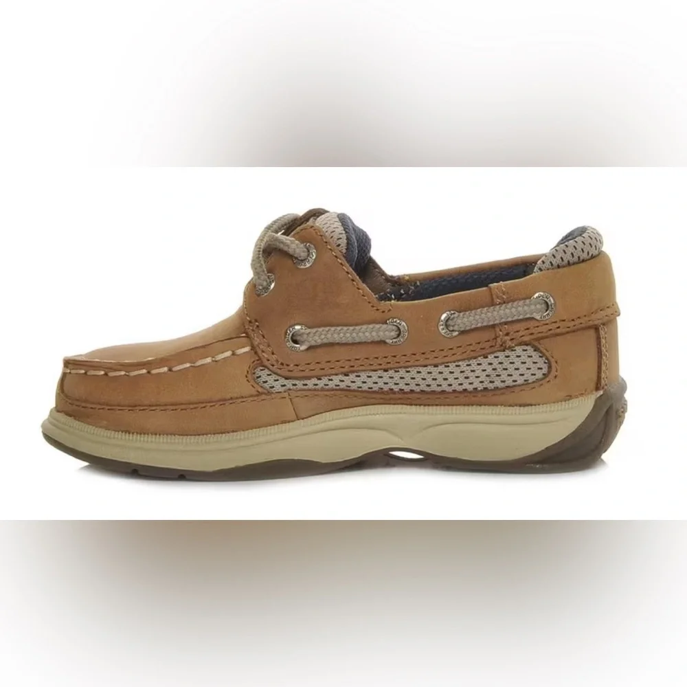 Sperry Top Sider Lanyard Boys Kids Tan Boat Shoes‎ 8.5